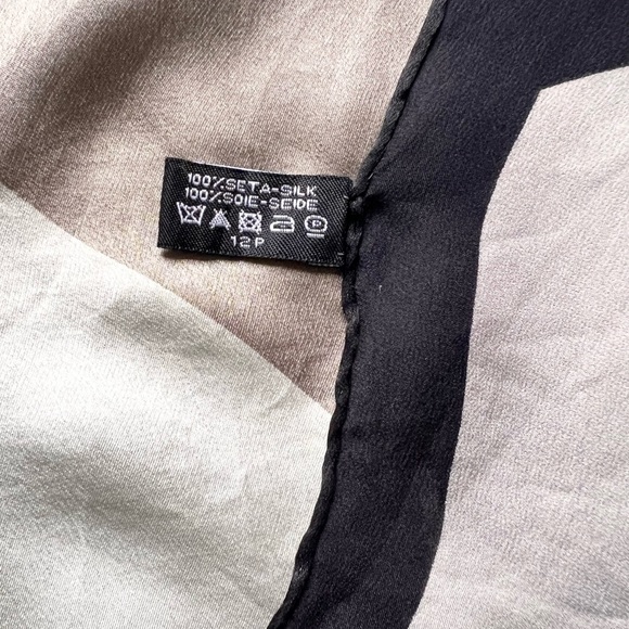 Chanel Geometric Logo  scarf/Wrap. 100% Silk. Made in Italy. Large, 51” by 53”. - Picture 9 of 16